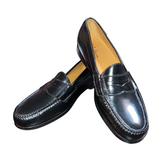 🎉2X HP🎉Cole Haan Pinch Penny Black Leather Dress Shoes - Picture 6 of 10